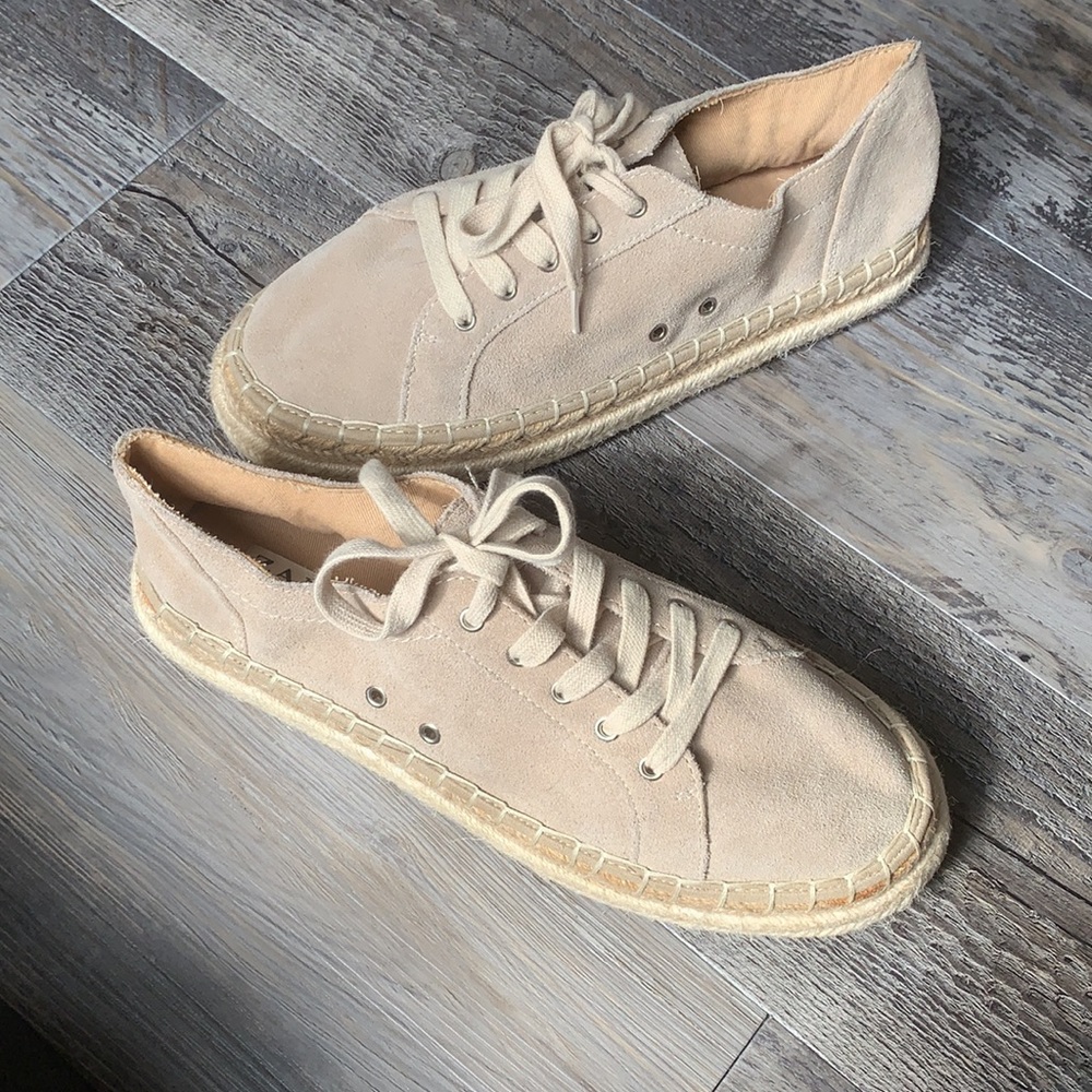 Zara shoes size 9 Espadrilles Women Flat Platform Suede Casual Sneaker